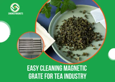 Easy clean magnetic grate for tea industry
